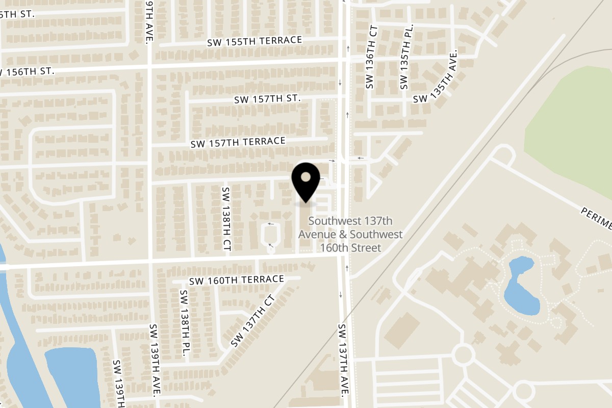 Map showing the location of Sushi Lico on 15896 SW 137th Ave in Miami
